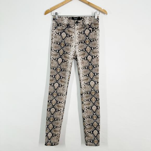 NWT Hudson Jeans Barbara Super Skinny Jeans Cream Python Stretchy Vegas Size 25 - Picture 1 of 8